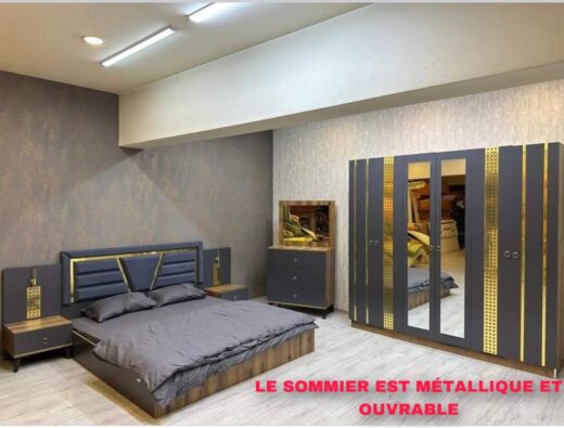 CHAMBRE A COUCHER 6BATTANTS 5PIECES MILA MARRON CAC012