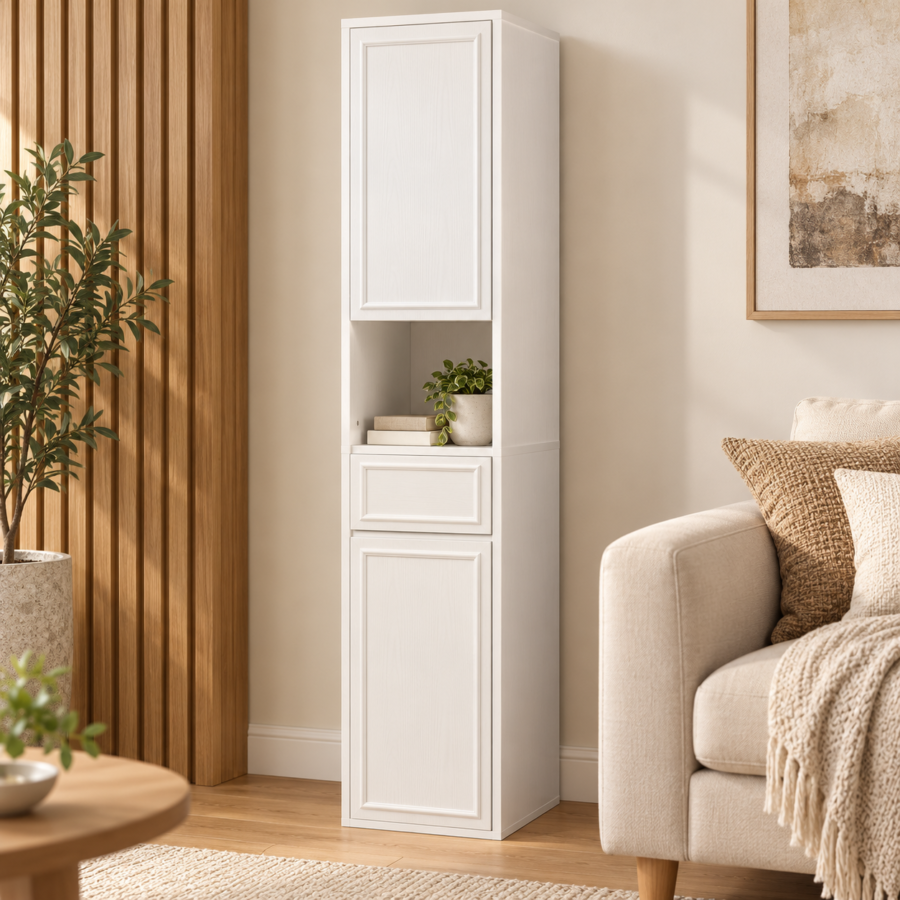 ARMOIRE DE RANGEMENT ETROITE BLANC QYBG080