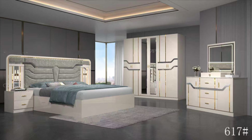 CHAMBRE A COUCHER 6BATTANTS 5PIECES BEIGE MC617