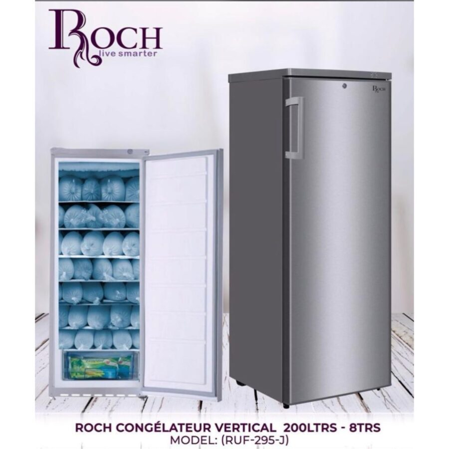 CONGELATEUR ROCH VERTICAL 8TIROIRS PLAQ ALU GRIS RUF295J