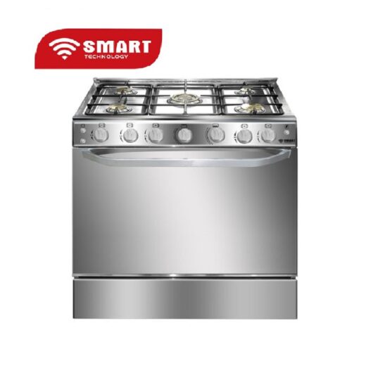 CUISINIERE SMART TECHNOLOGY 5FEUX 80X60 A GAZ ROTISSEUR INOX STC8060C