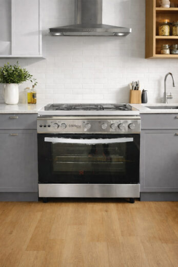 CUISINIERE TECNOLUX 5FEUX 90X60 A GAZ INOX TEC90