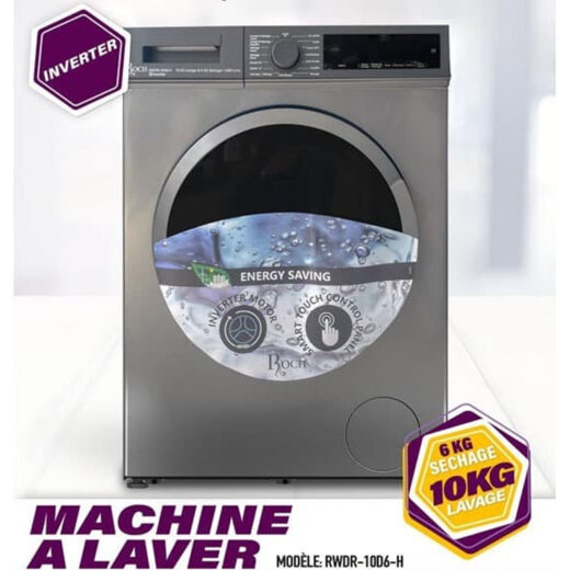 MACHINE A LAVER ROCH 10KG/6KG SECHAGE FRONT LOAD GRIS RWDR10D6H