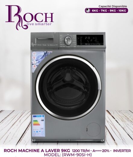 MACHINE A LAVER ROCH 9KG INVERTER A+++ GRIS RWM09FLLS