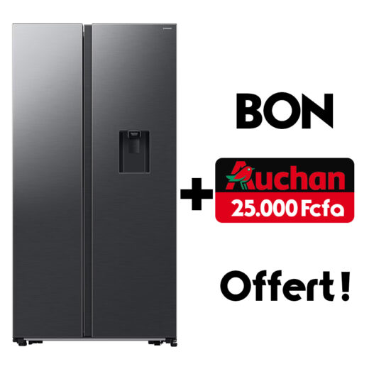 REFRIGERATEUR SAMSUNG SIDE BY SIDE 2PORTES 578LITRES AVEC FONTAINE NOIR MATE RS57DG4100B4