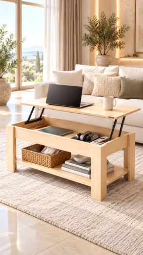 TABLE BASSE RELEVABLE SANS TIROIRS 106*54.5*11.5 CM QYBG075