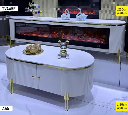 TABLE TELEVISEUR BEIGE 200X40 TVA45F + TABLE BASSE 120X60 A45