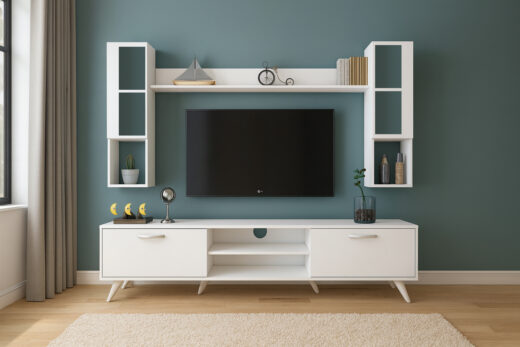 TABLE TELEVISEUR TV UNITE MFC11/13 180X45X35 CM BLANC TVB010