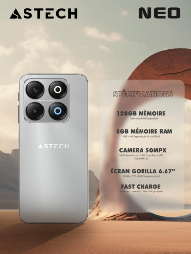 TELEPHONE MOBILE ASTECH NEO GREY 128GB