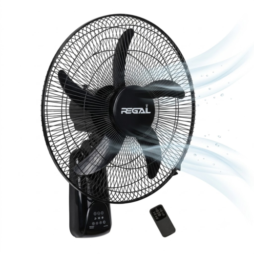 VENTILATEUR REGAL 16 » MURAL AVEC COMMANDE NOIR R165WF